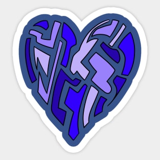 Blue fragmented Heart Sticker